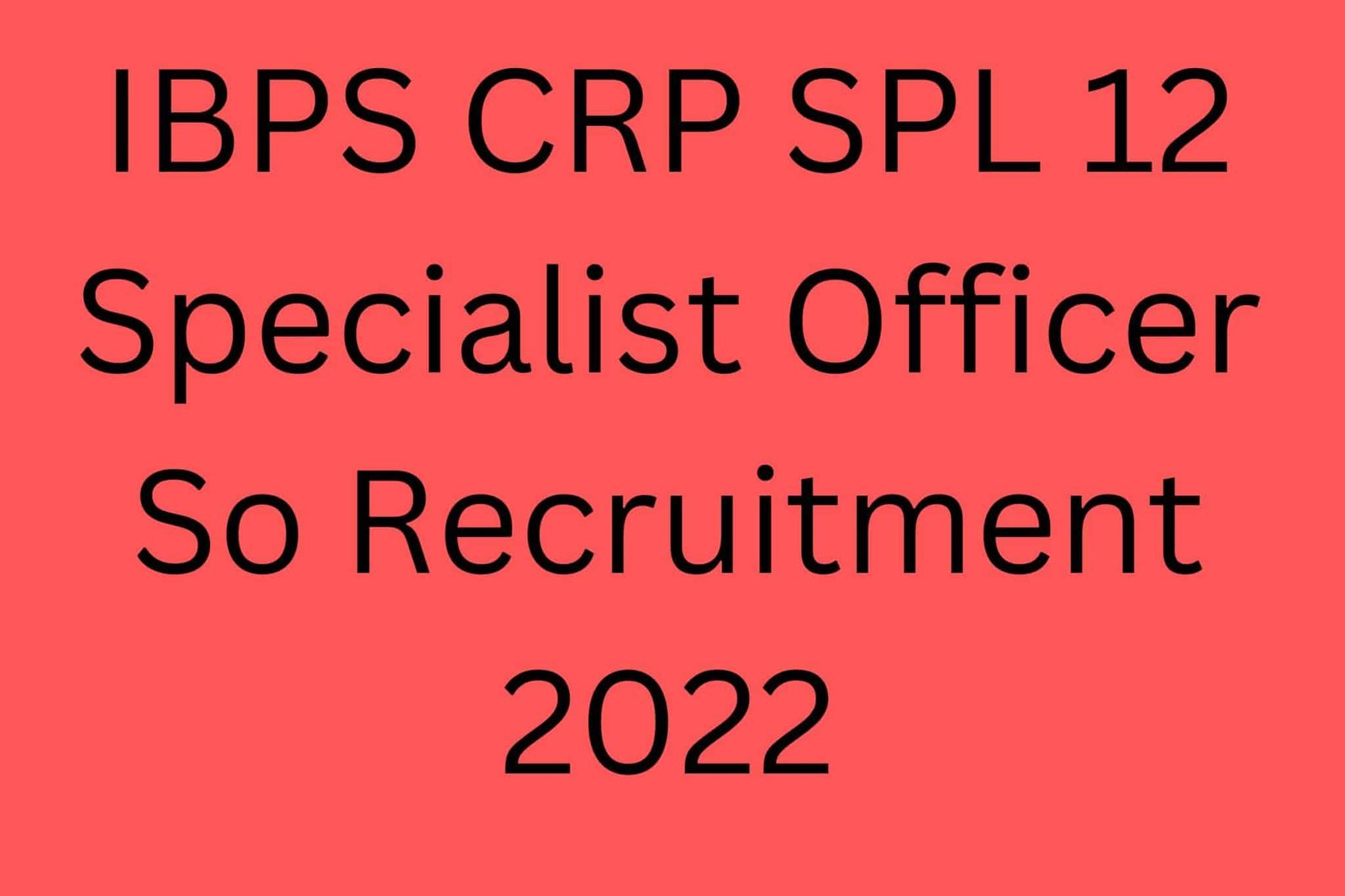 Ibps Crp Spl 12 Specialist Officer So Recruitment 2022