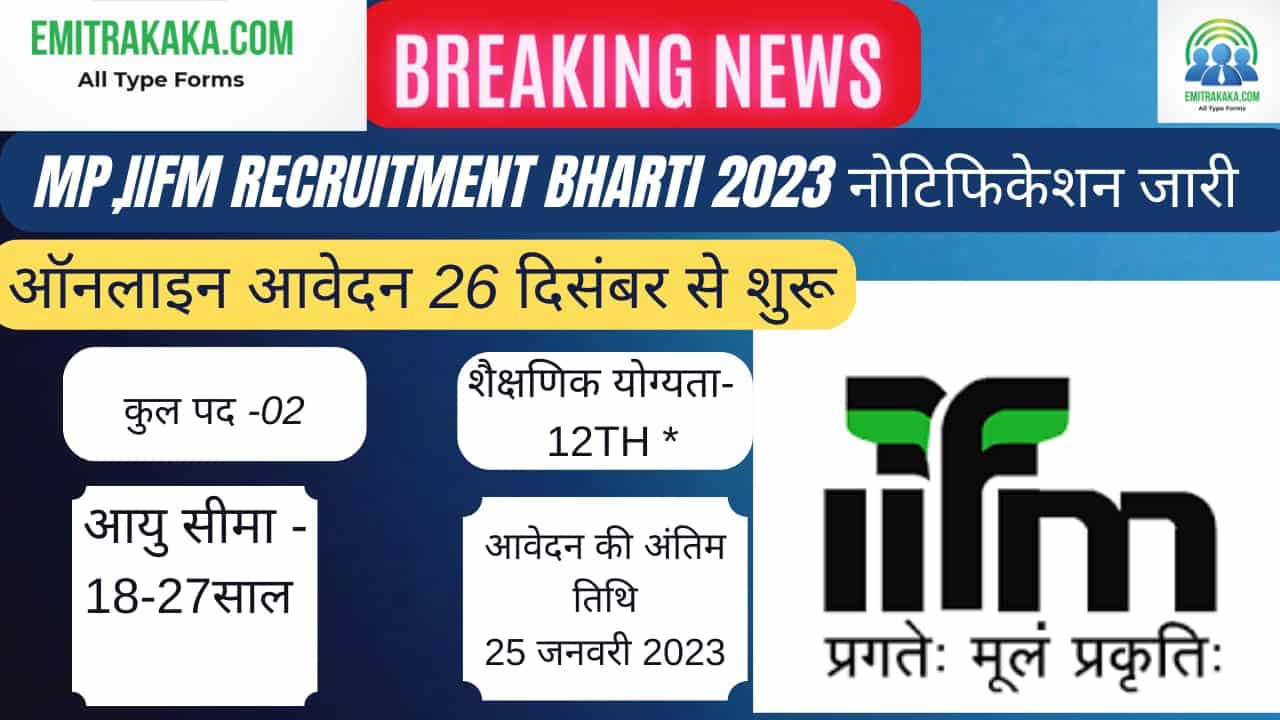 : Mp ,Iifm Recruitment 2023