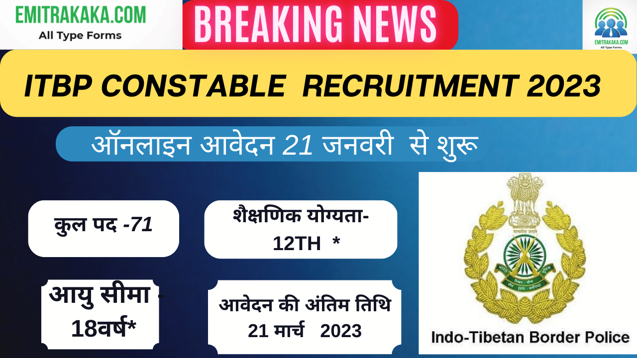 Itbp Constable Gd Recruitment 2023