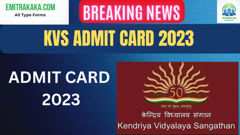 Kvs Admit Card 2022
