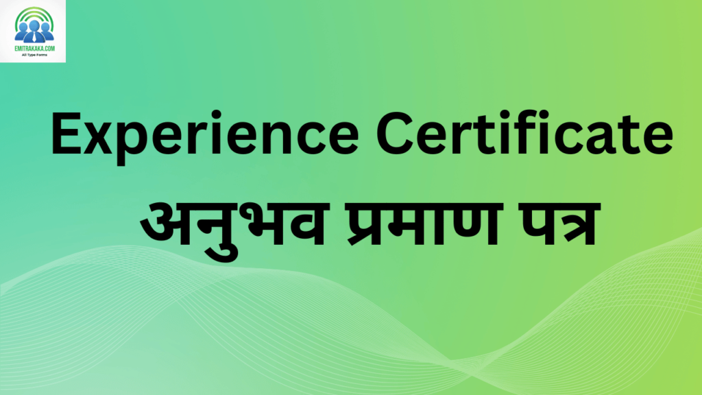 अनुभव प्रमाण पत्र
